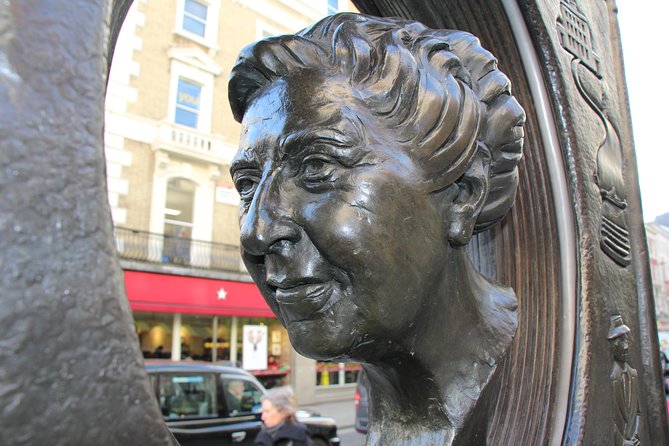 Agatha Christie London Walking Tour - Covent Garden and the memorial near The Mousetrap