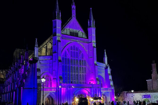 Christmas Mulled Wine Walk of Winchester - Winchester High Street under Christmas lights
