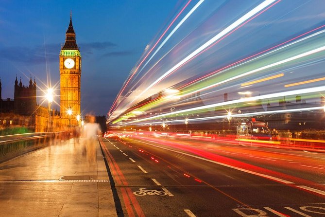 London by Night Sightseeing Open Top Bus Tour with Live Guide - Westminster Abbey and the glow of Big Ben