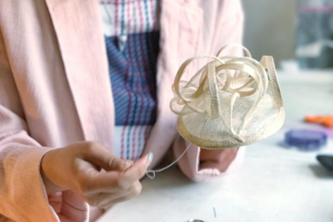 Make a Fascinator Hat with a Designer in London - Rolling Sinamay and Working with Steam