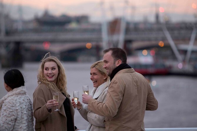 River Thames Evening Cruise with Sparkling wine and Canapés - Globe Theatre, London Eye, and Westminster