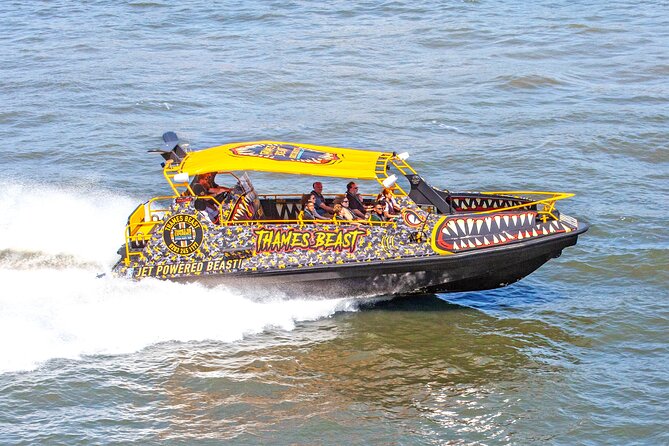 Speedboat 'THE THAMES BEAST' from Tower Millennium Pier - 40 mins - Canary Wharf and the modern city