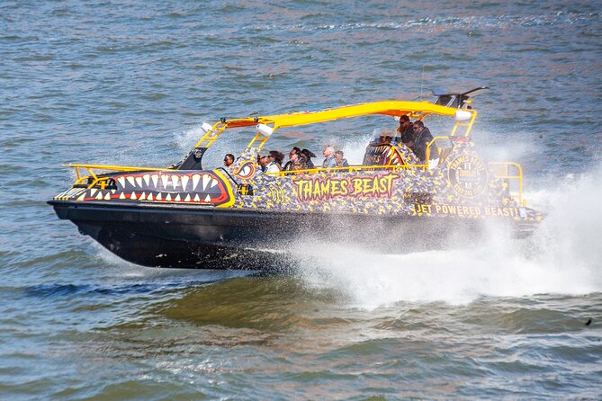 Speedboat 'THE THAMES BEAST' from Tower Millennium Pier - 40 mins - The return run and the view of the Shard
